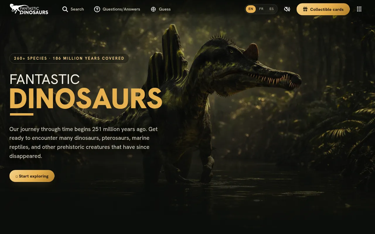 Screenshot of fantastic-dinosaurs.com