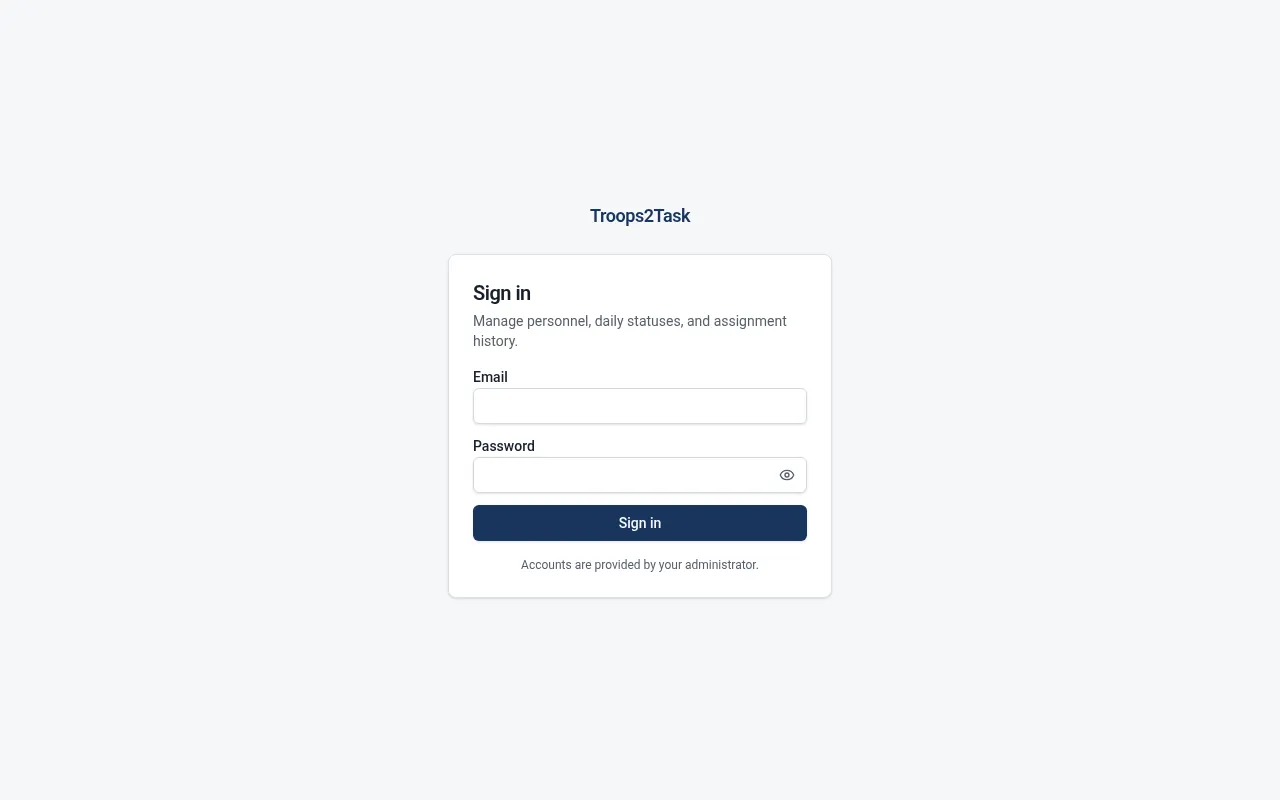 Screenshot of demo.troops2task.com