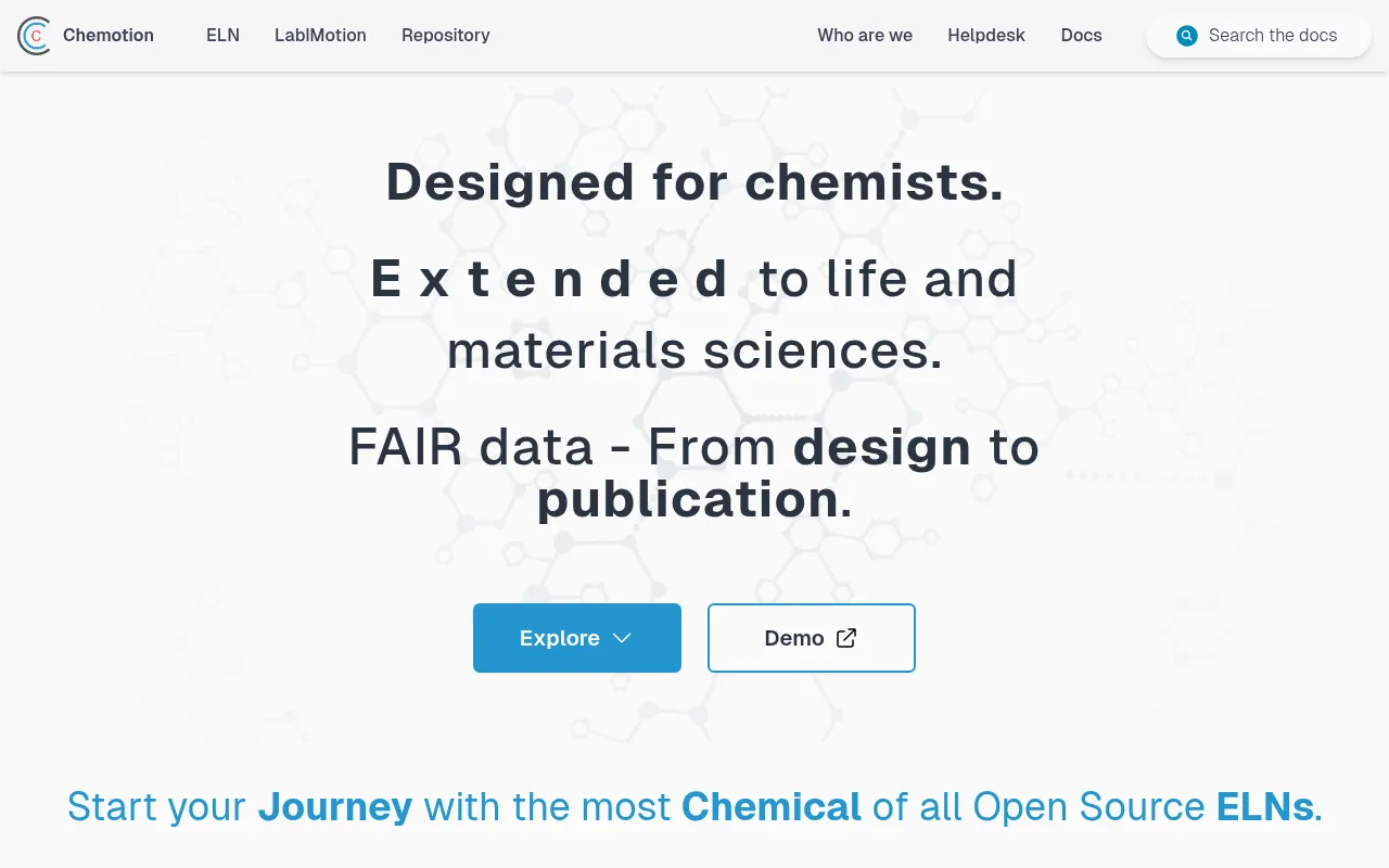 Screenshot of chemotion.net