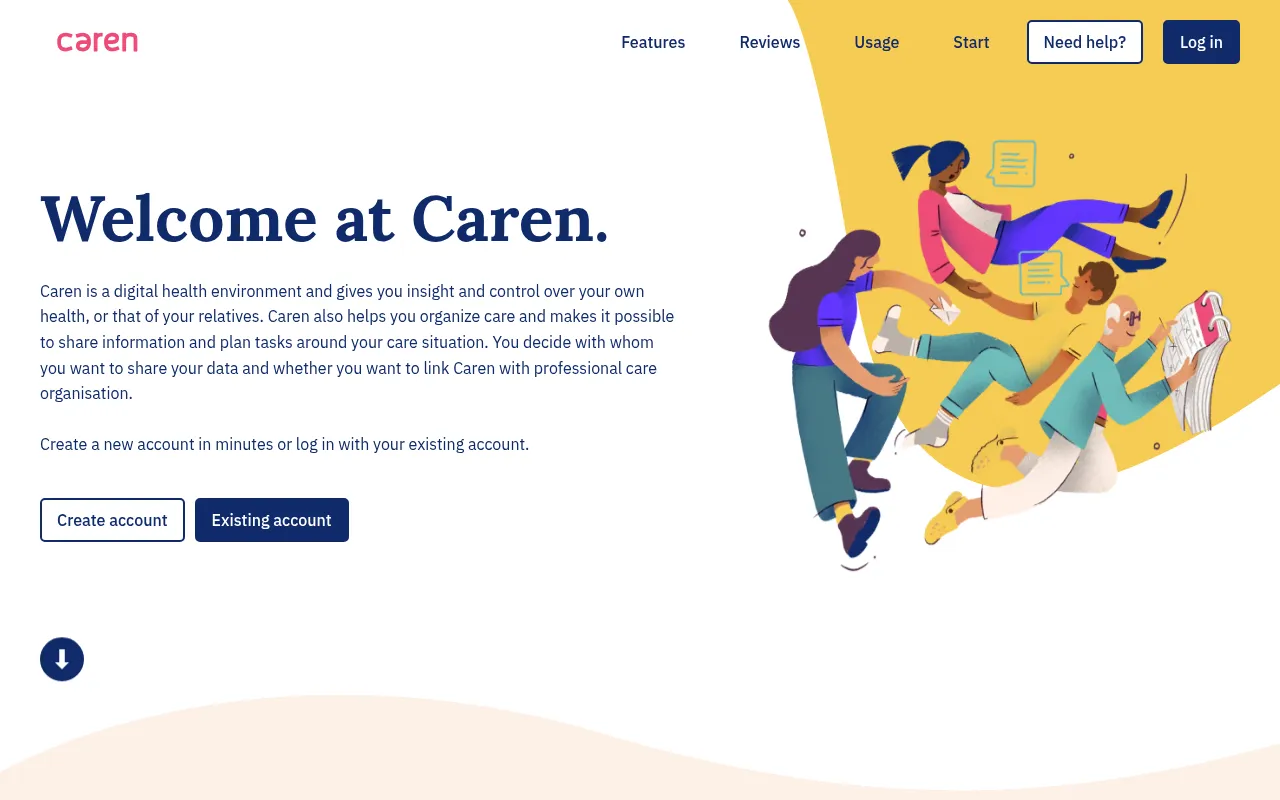 Screenshot of caren.nl
