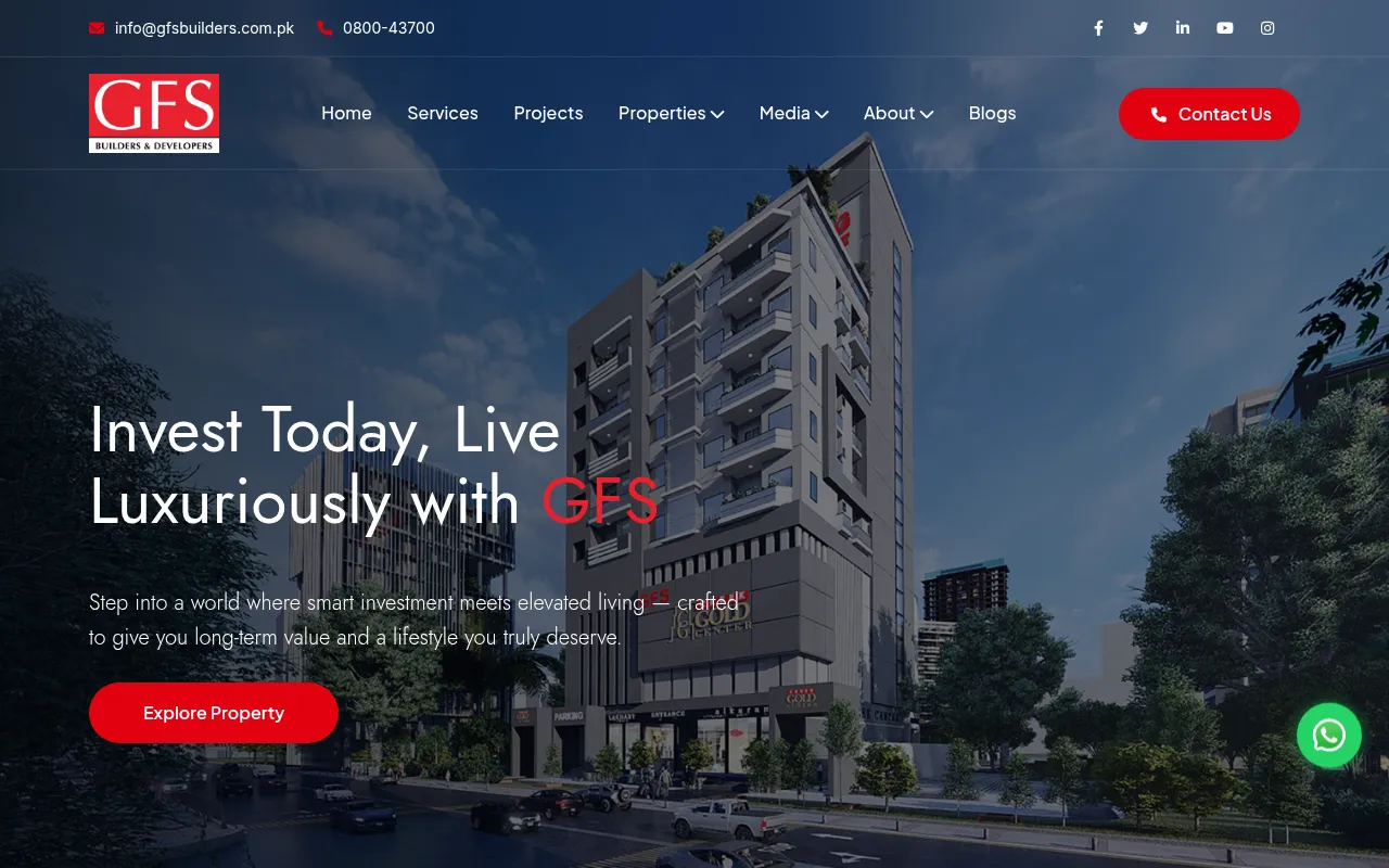 Screenshot of gfsbuilders.com.pk