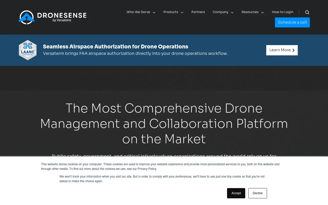 Screenshot of dronesense.com