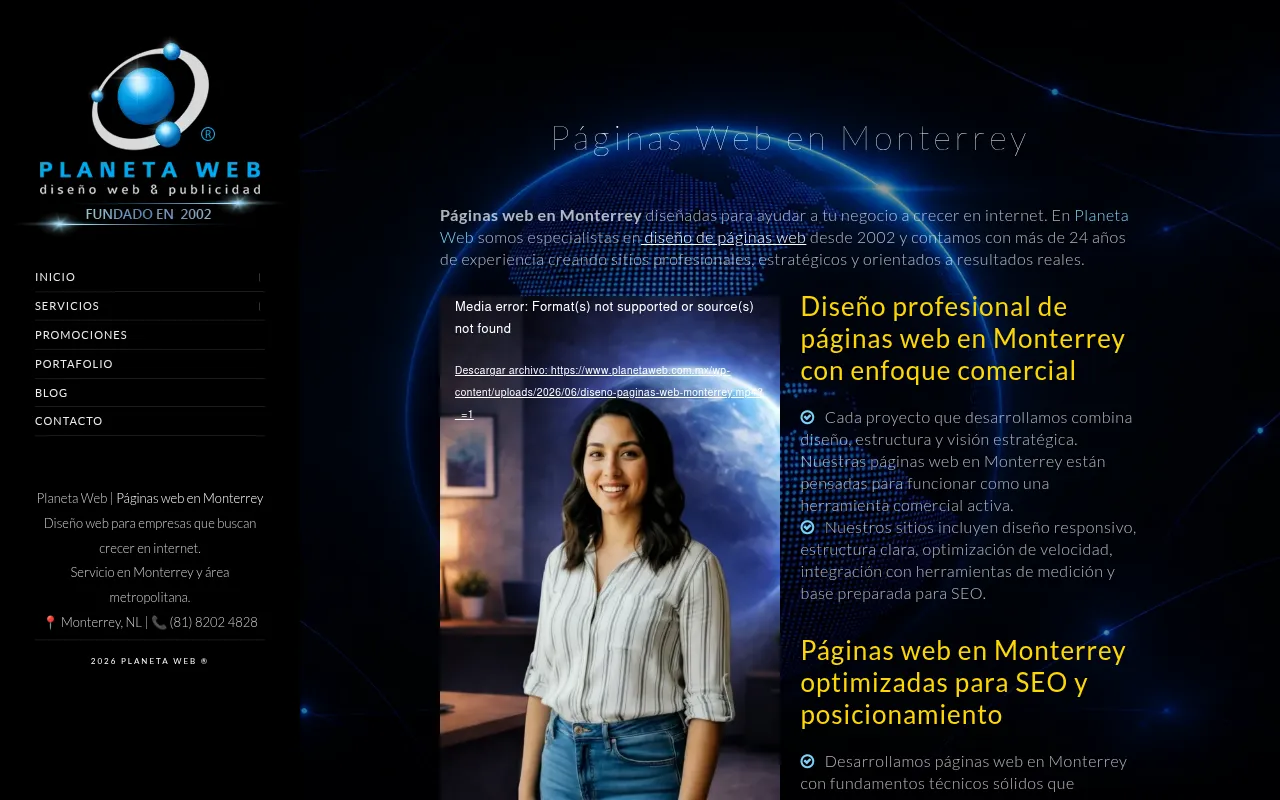 Screenshot of planetaweb.com.mx