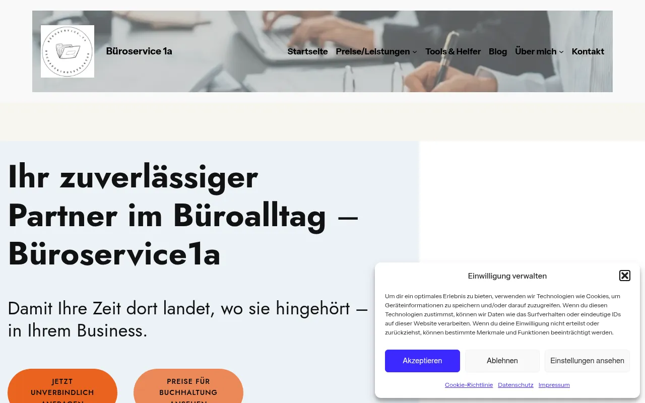 Screenshot of bueroservice1a.com