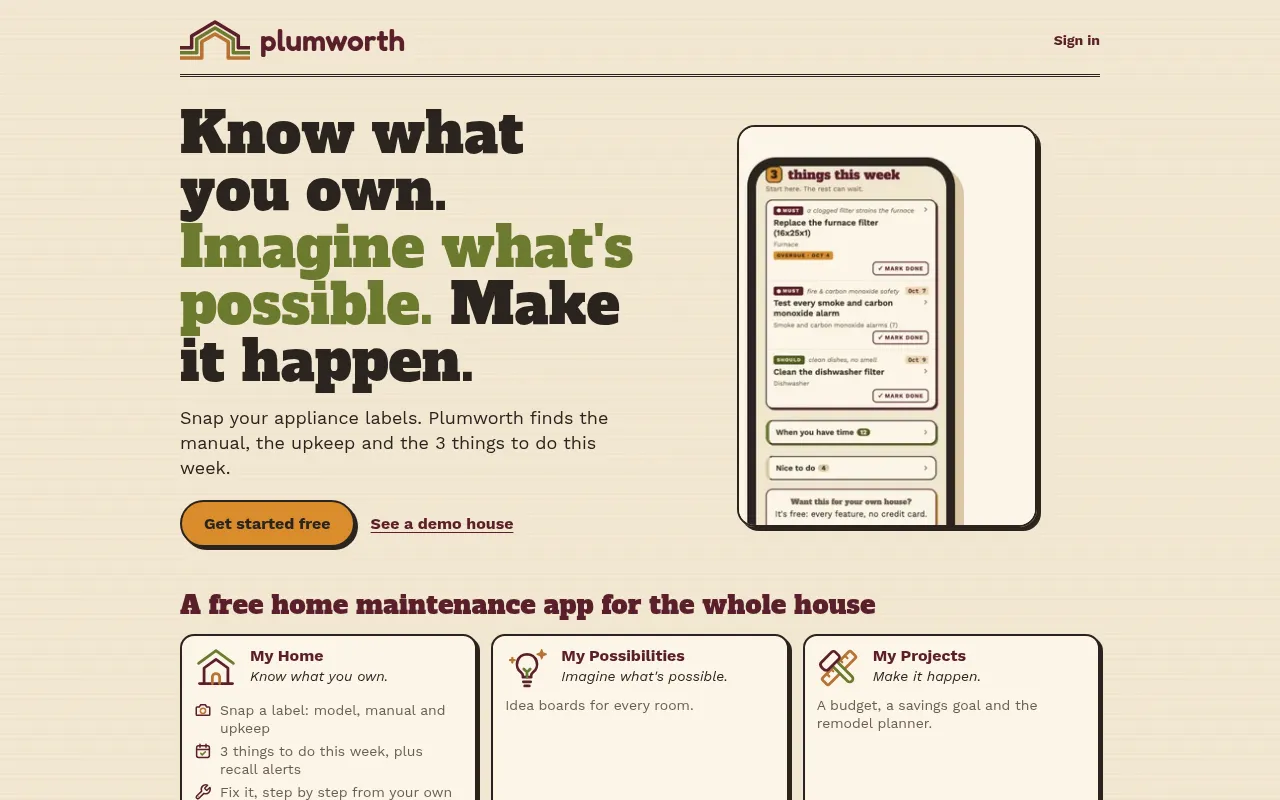 Screenshot of plumworth.com