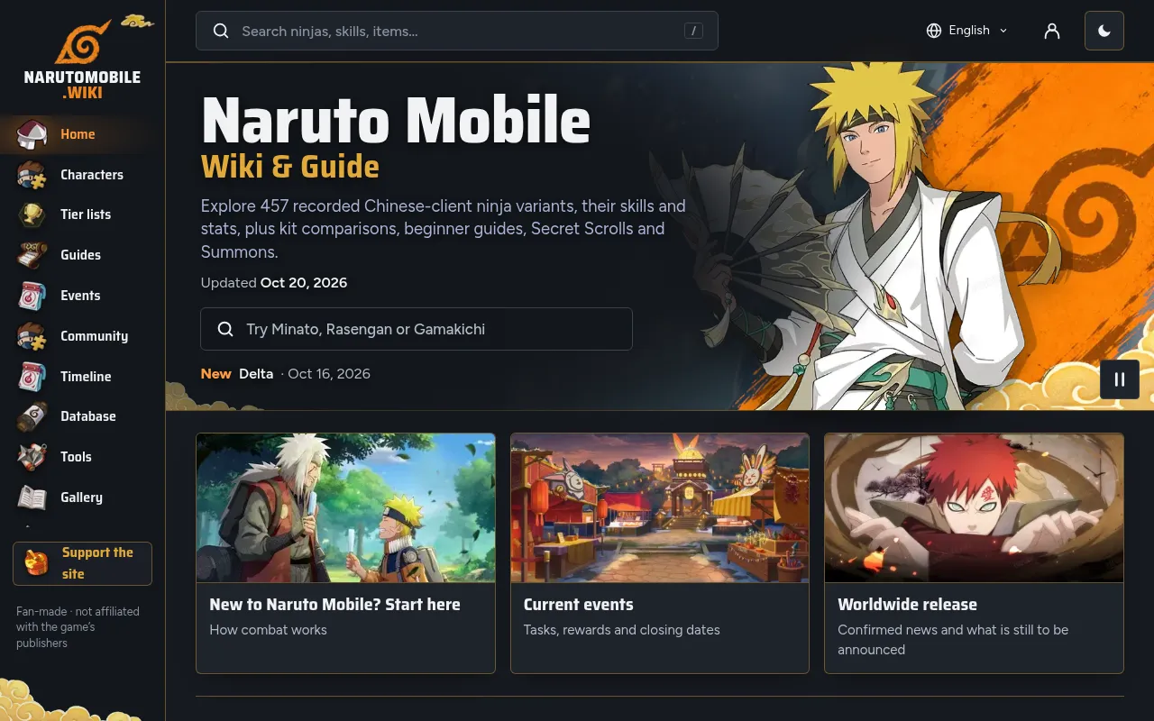 Screenshot of narutomobile.wiki