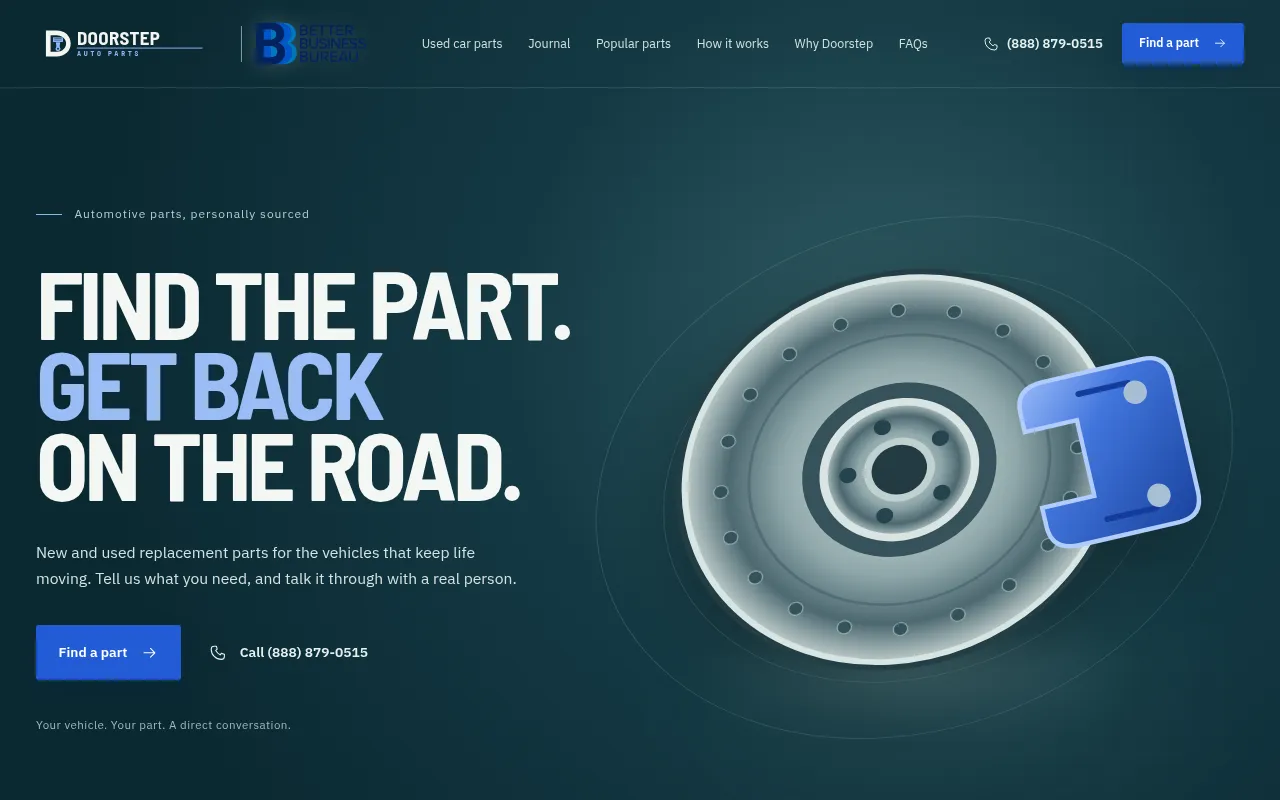 Screenshot of doorstepautoparts.com