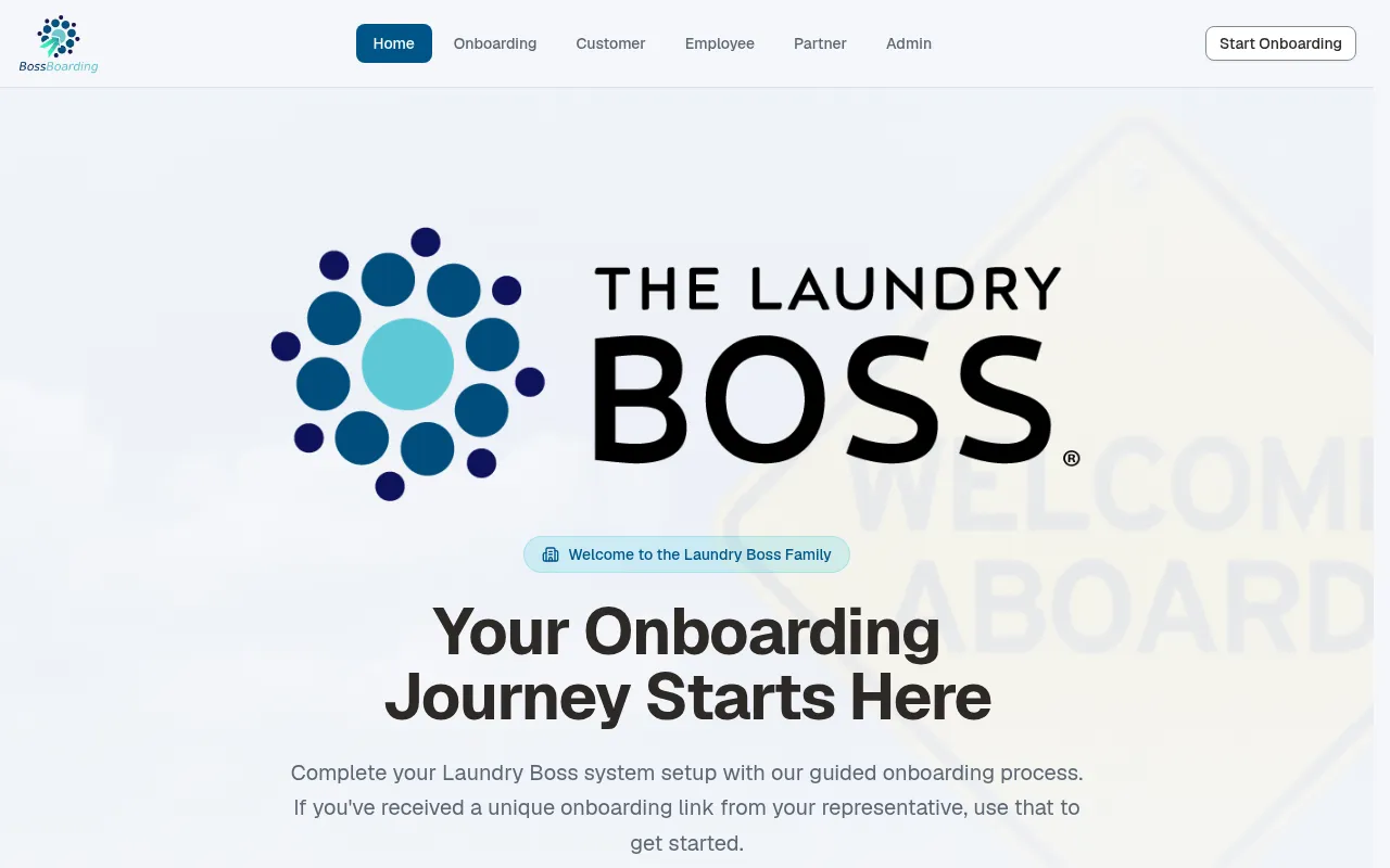 Screenshot of bossboarding.mylaundryboss.com