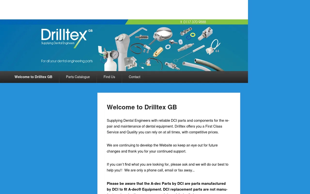 Screenshot of drilltexgb.co.uk