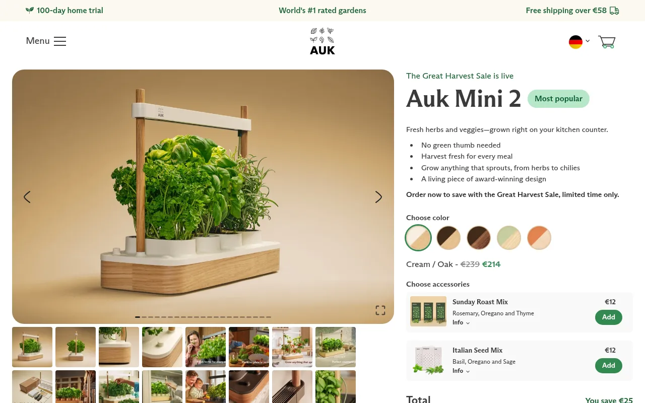 Screenshot of auk.com