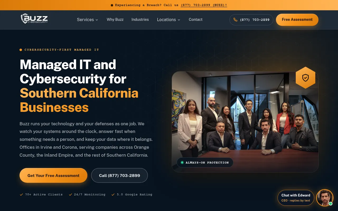 Screenshot of buzzmanageditservices.com