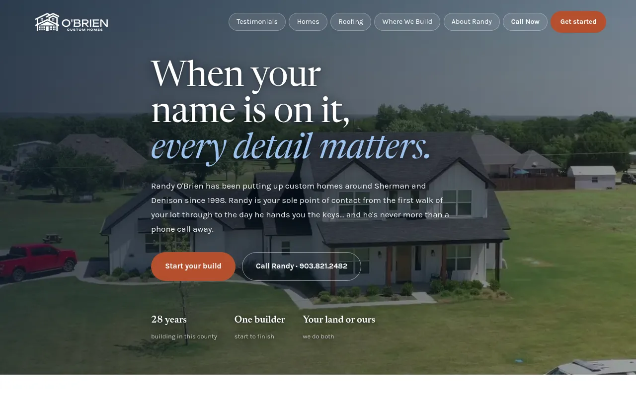Screenshot of buildobrien.com