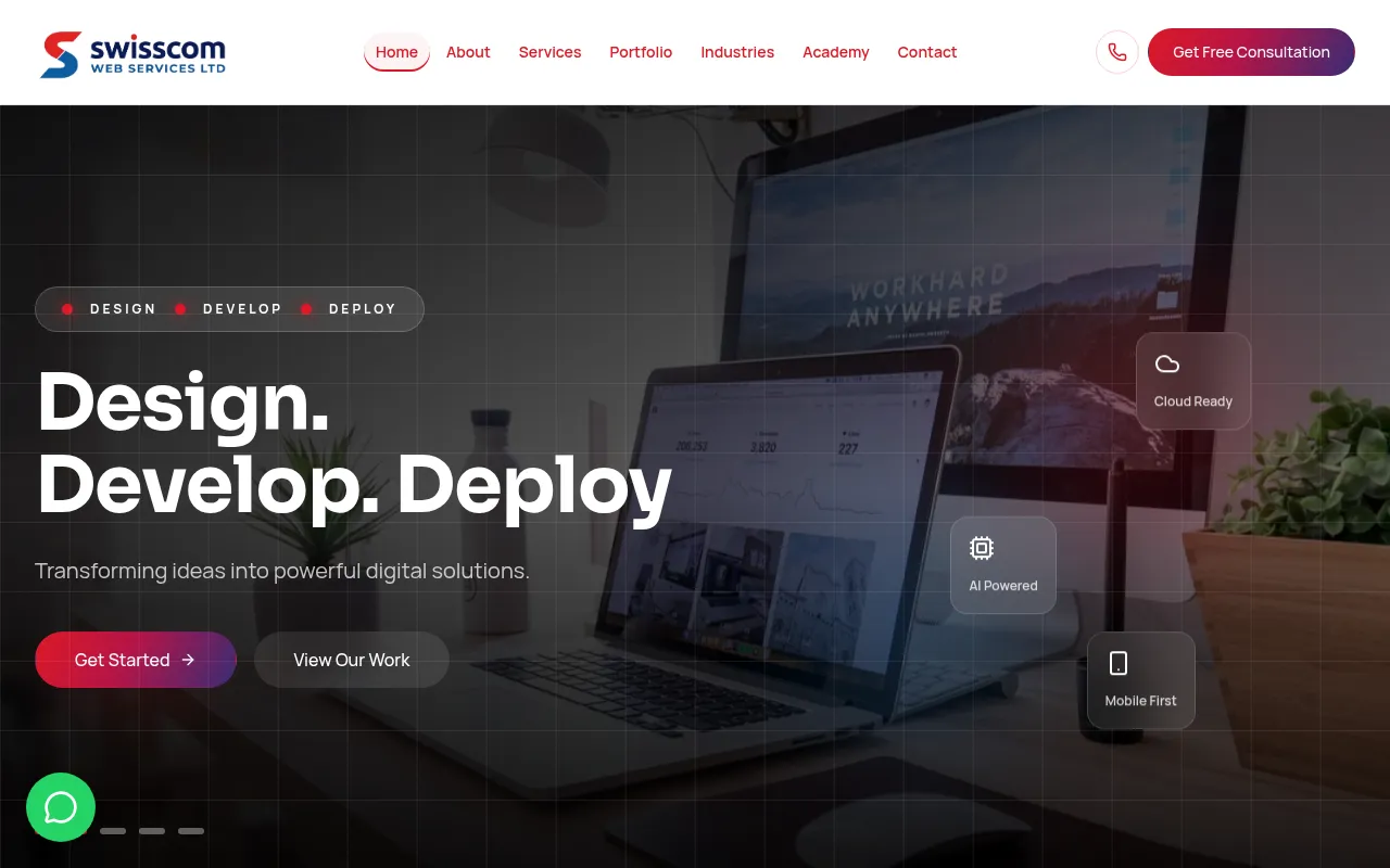 Screenshot of swisscom.co.ke