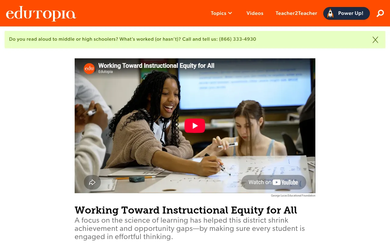 Screenshot of edutopia.org