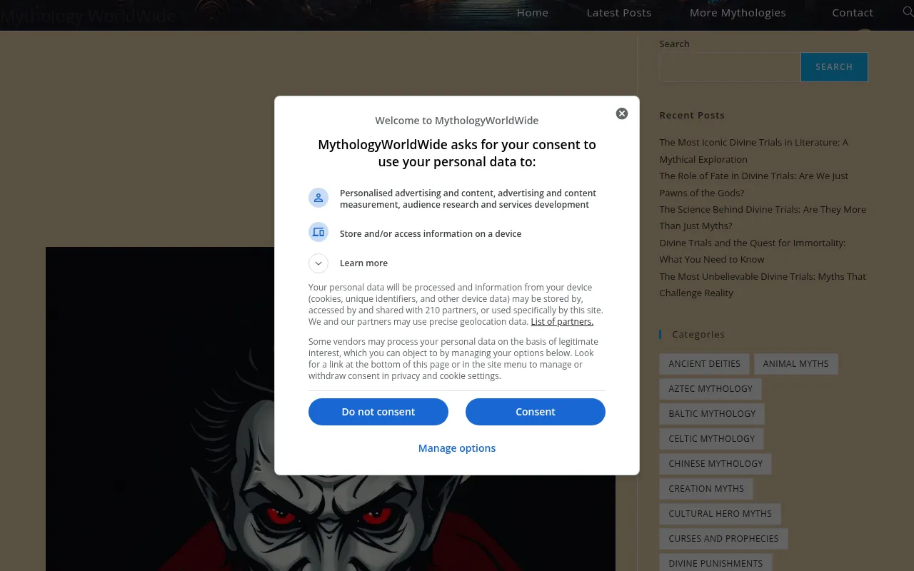 Screenshot of mythologyworldwide.com