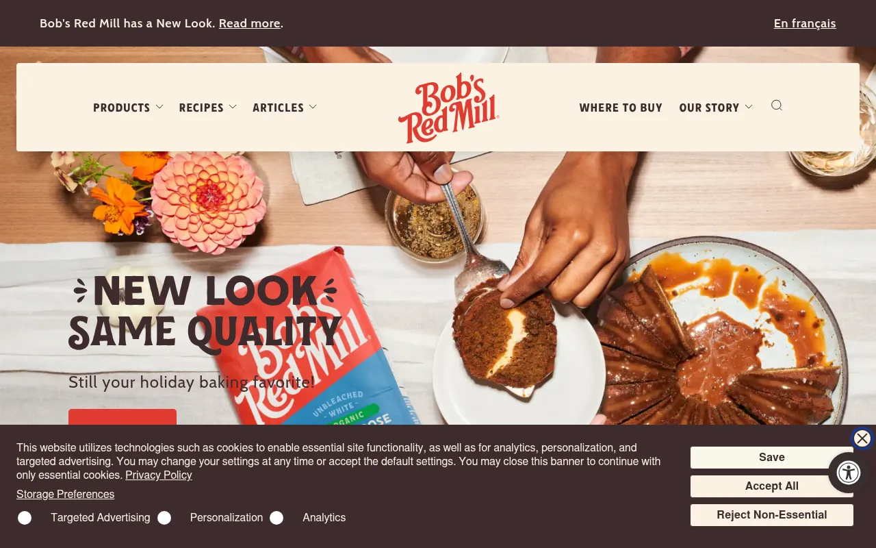 Screenshot of bobsredmill.com