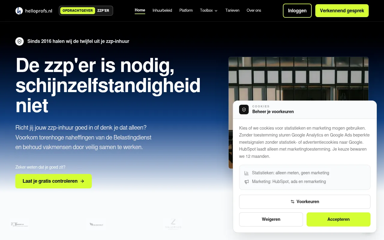 Screenshot of helloprofs.nl