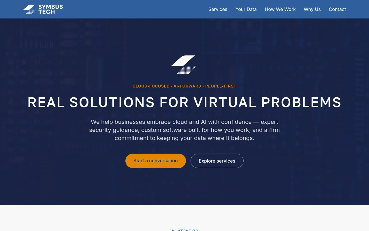 Screenshot of symbustech.com