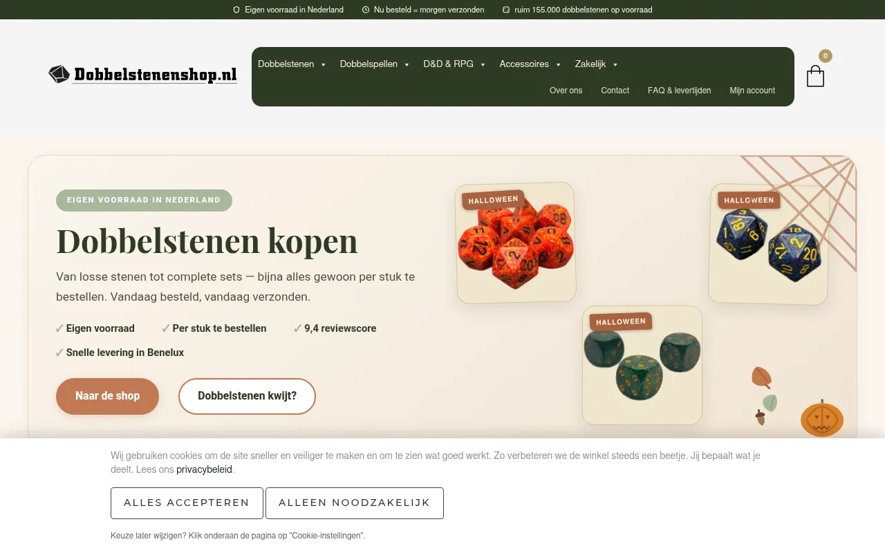 Screenshot of dobbelstenenshop.nl