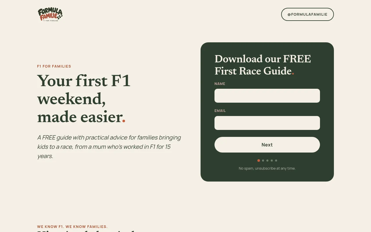 Screenshot of formulafamilie.com