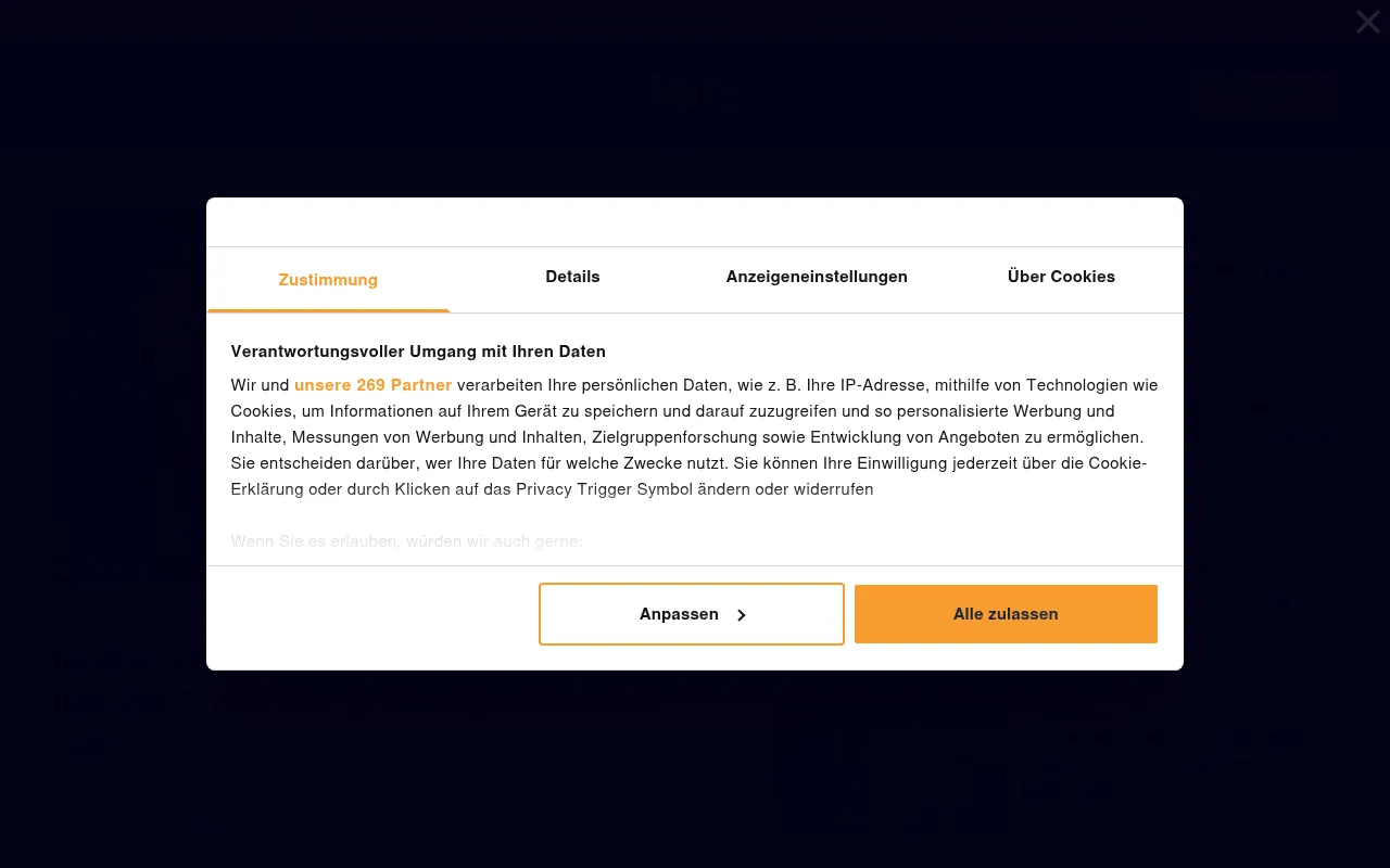 Screenshot of nius.de
