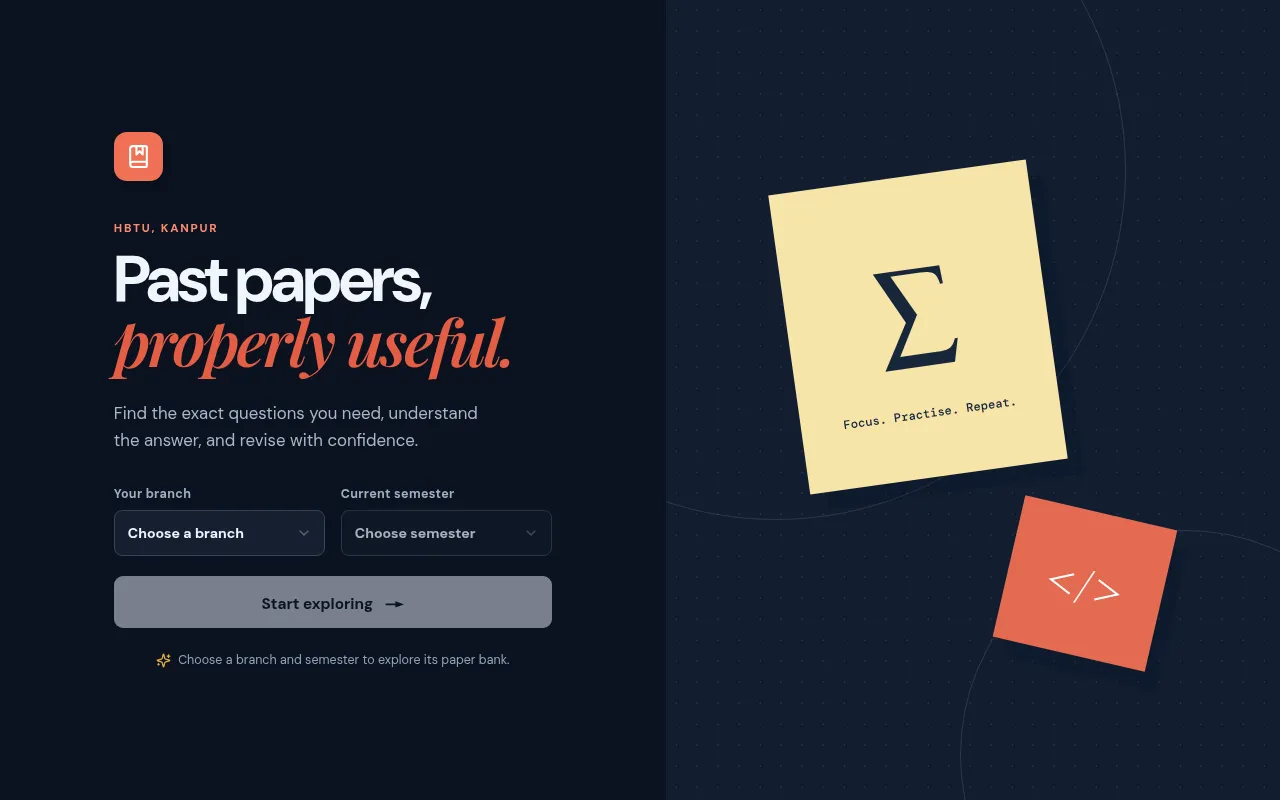 Screenshot of backpaper.in