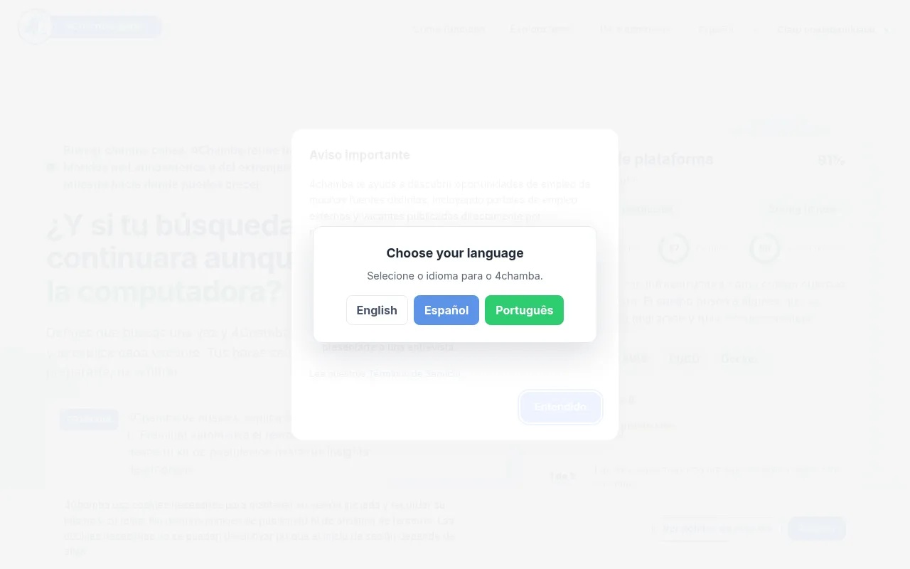 Screenshot of 4chamba.com