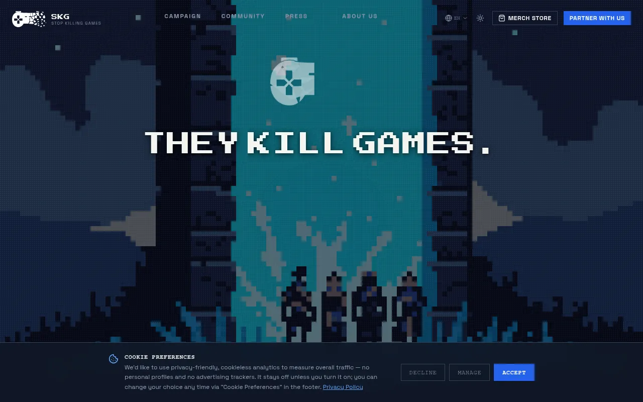 Screenshot of stopkillinggames.com
