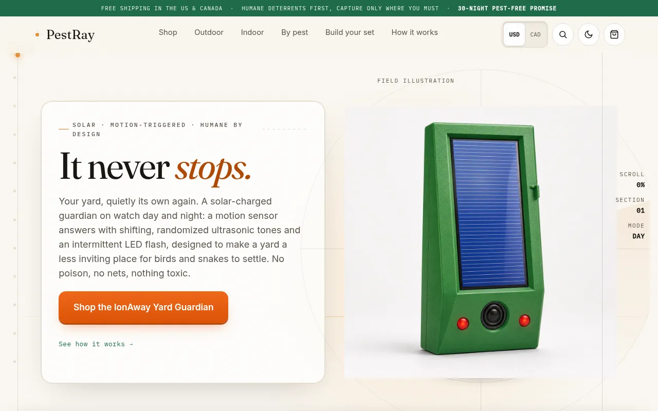 Screenshot of pestray.com