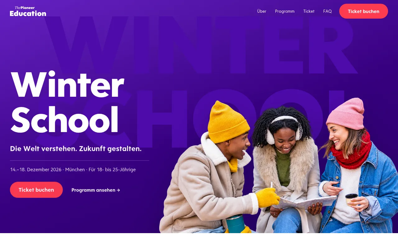 Screenshot of winterschool.thepioneer.de