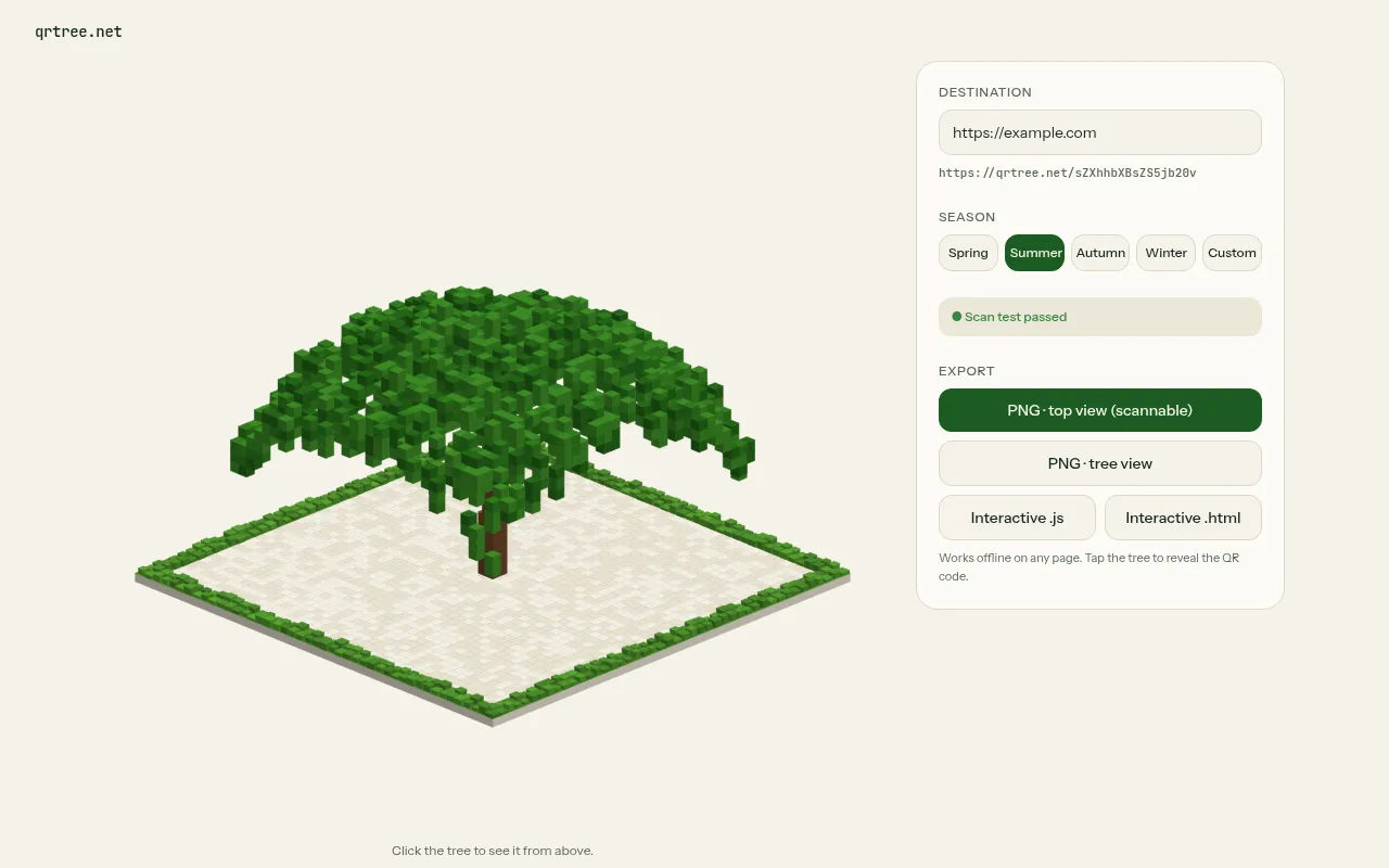 Screenshot of qrtree.net