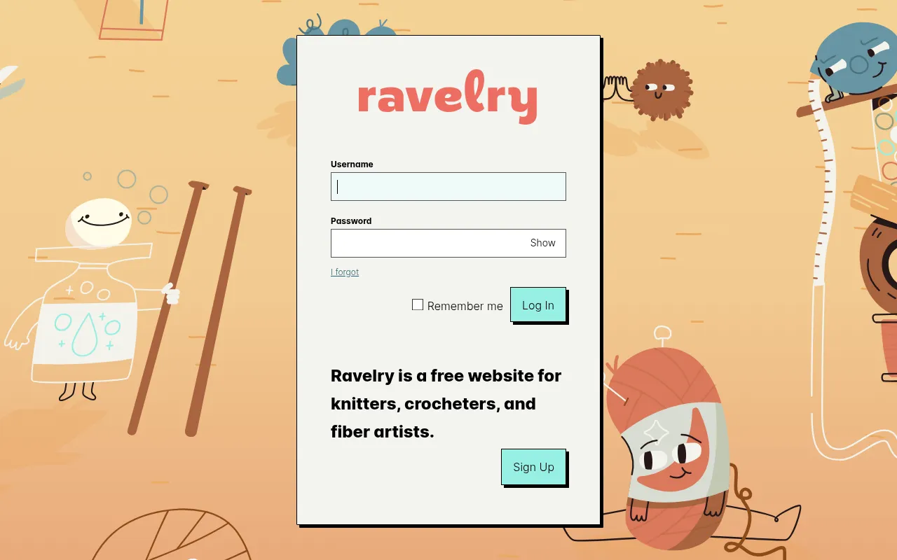 Screenshot of ravelry.com