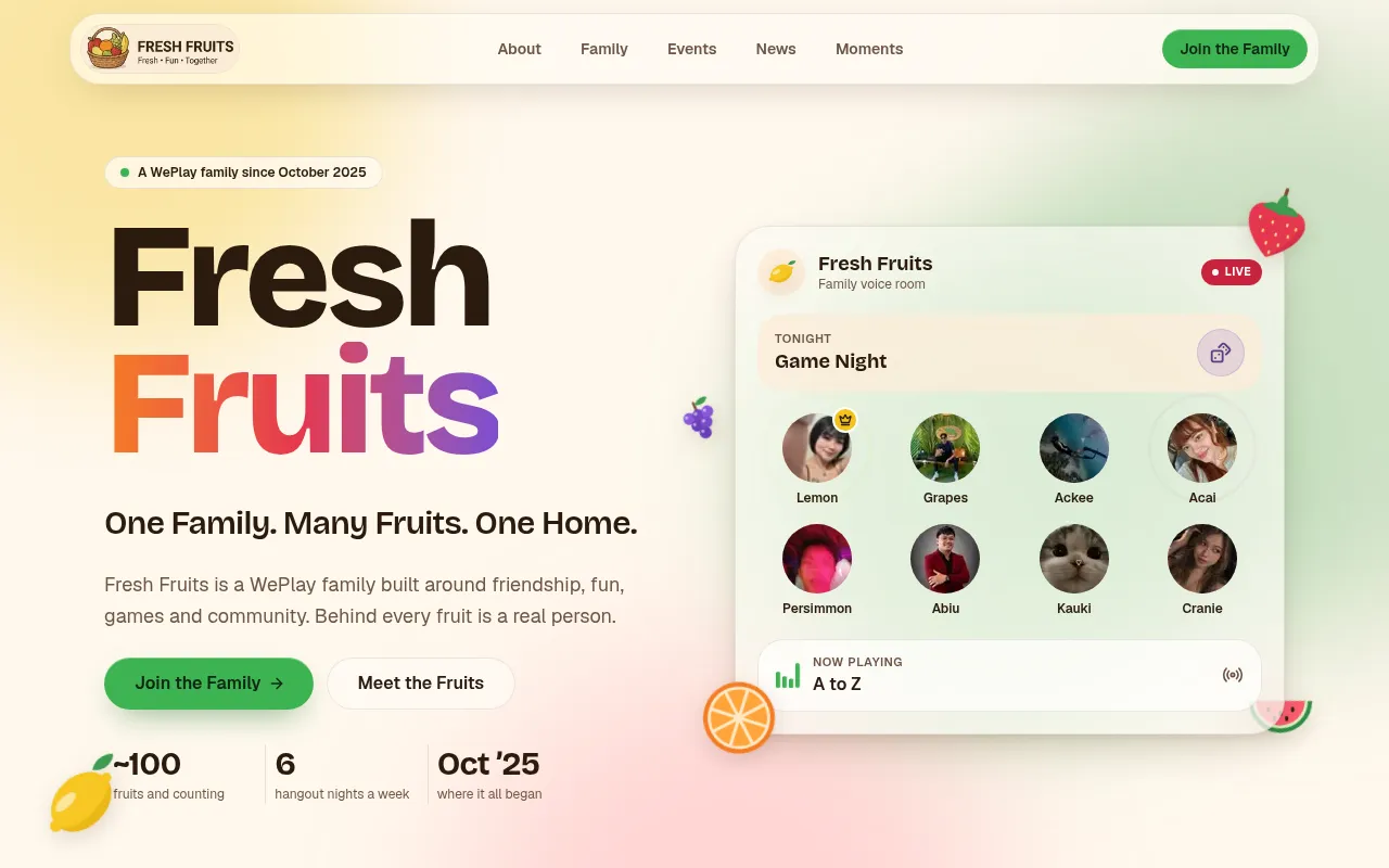 Screenshot of fresh-fruit.space