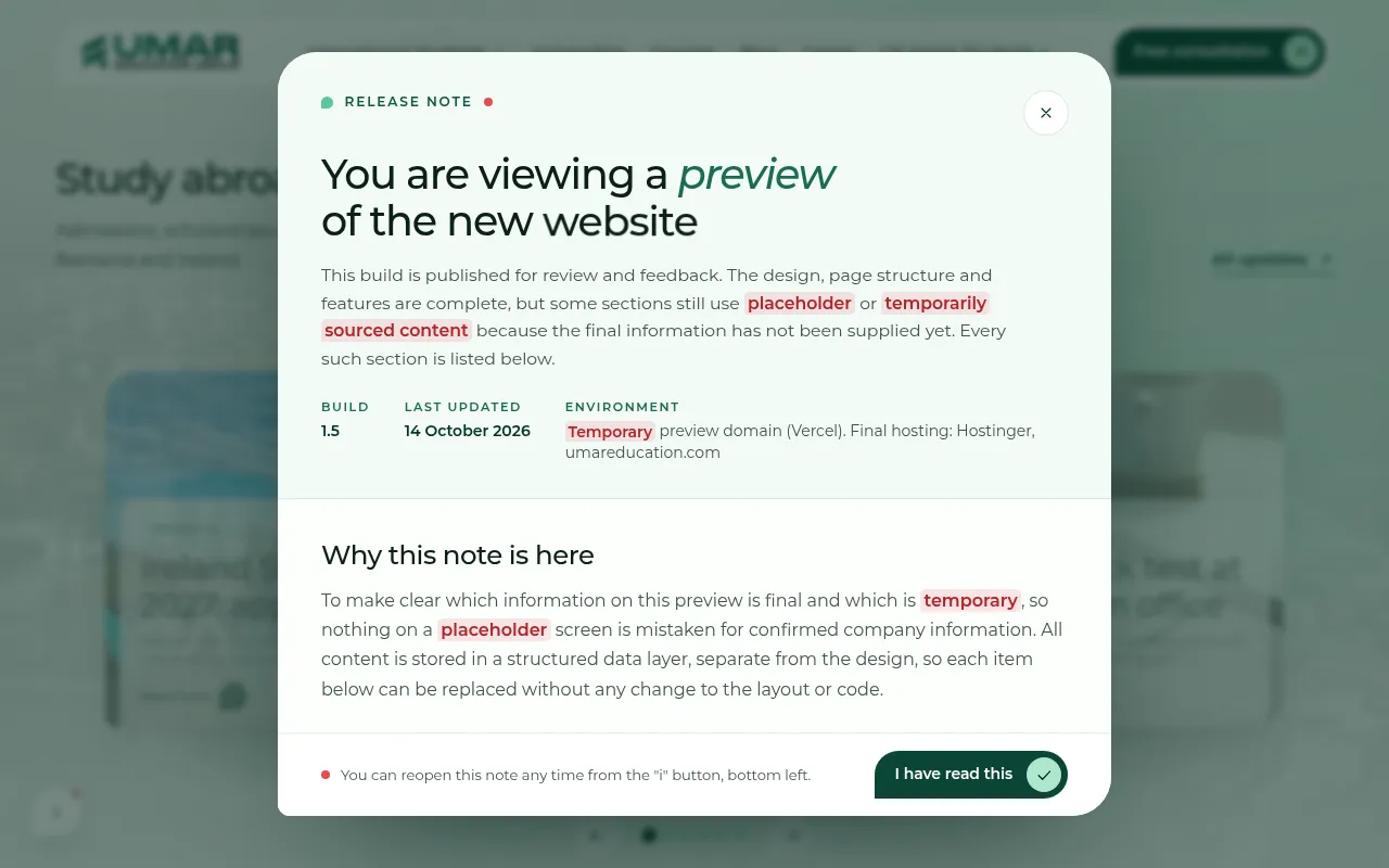 Screenshot of umar-education.vercel.app