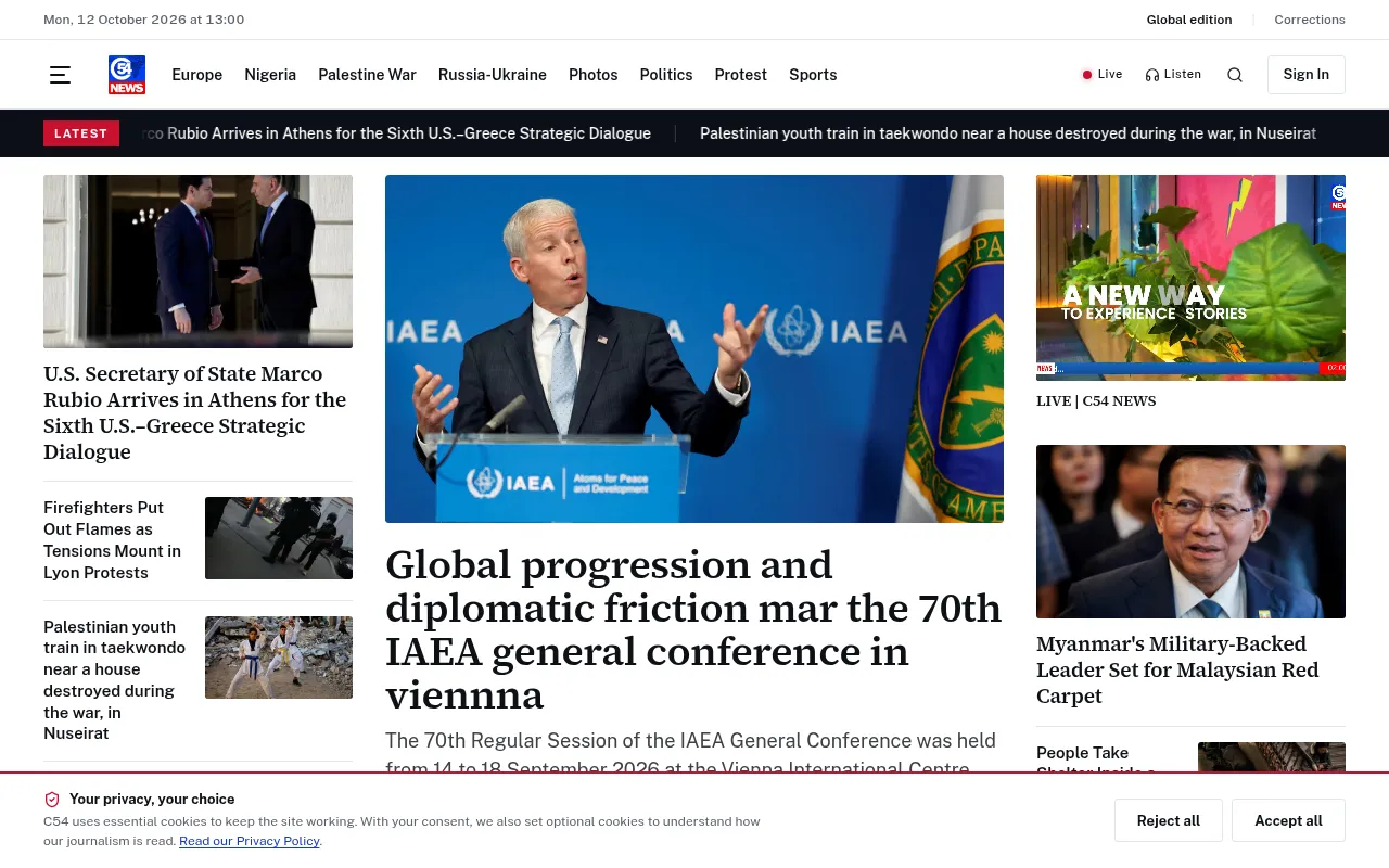 Screenshot of c54news.tv
