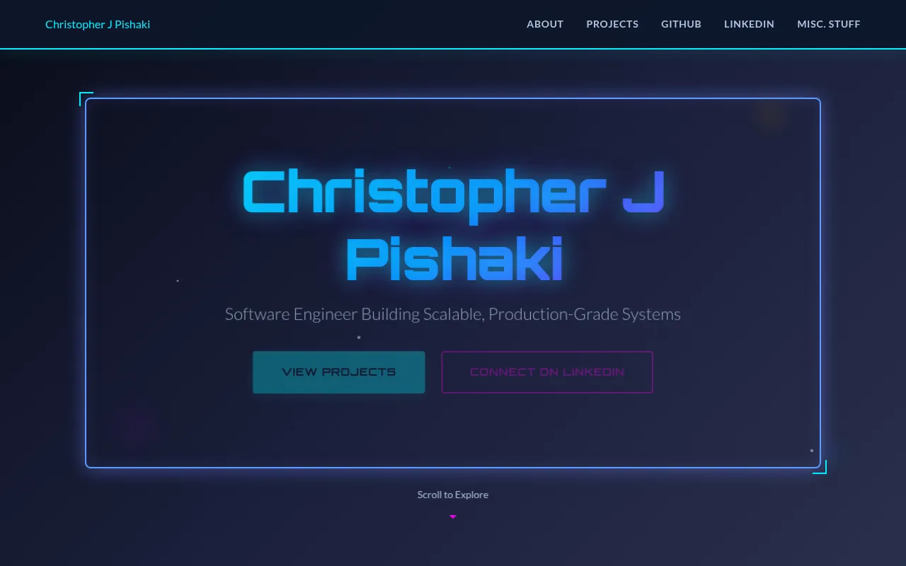 Screenshot of blamechris.com