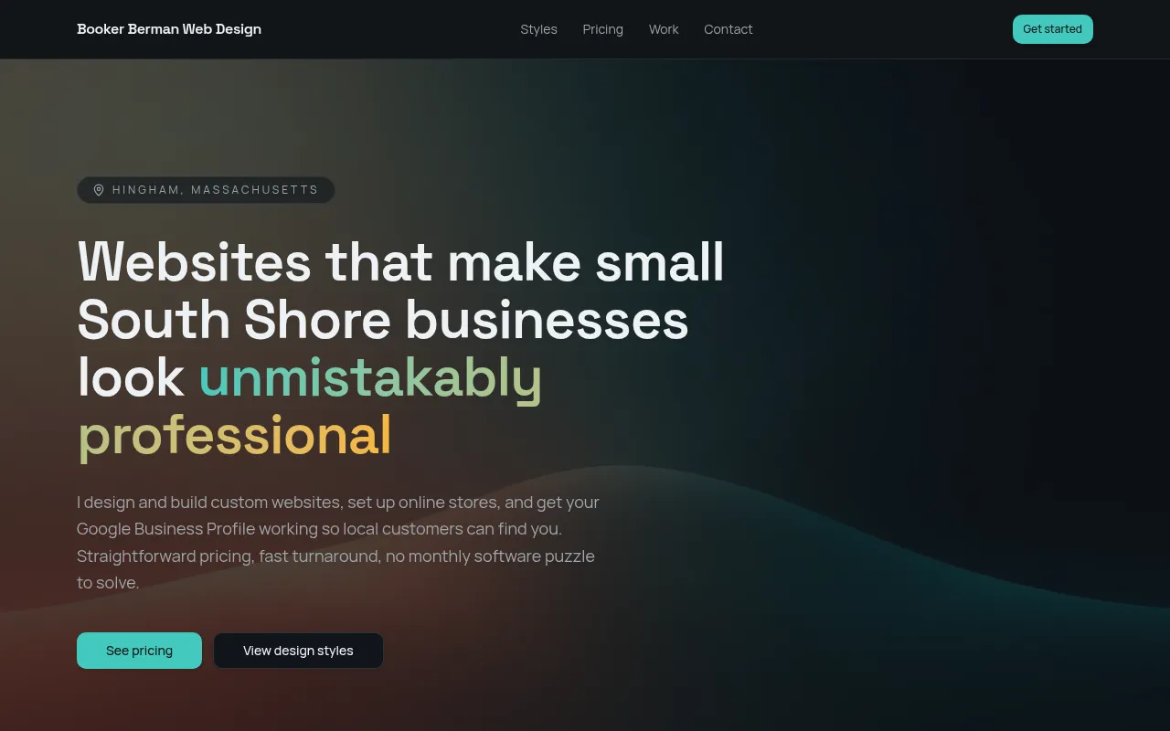 Screenshot of bookerbermanwebdesign.com