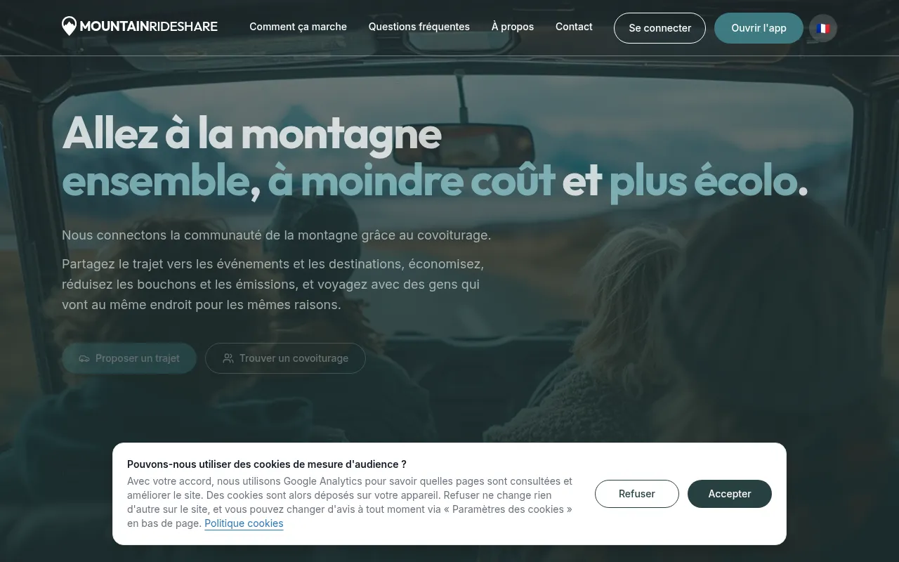 Screenshot of mountainrideshare.com