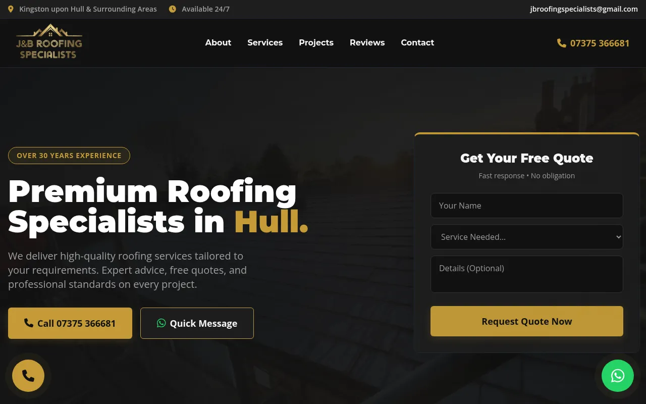 Screenshot of jb-roofingspecialists.co.uk