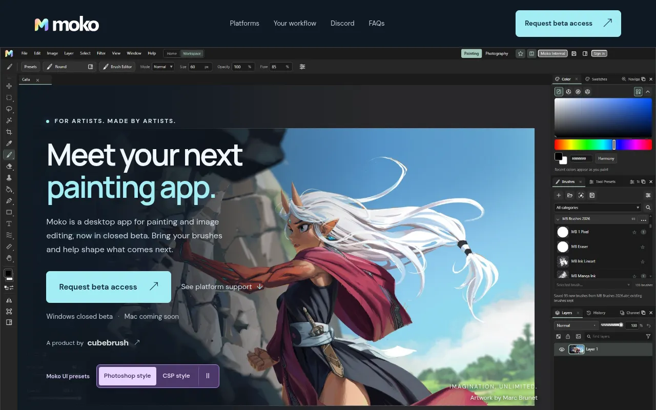 Screenshot of moko.art