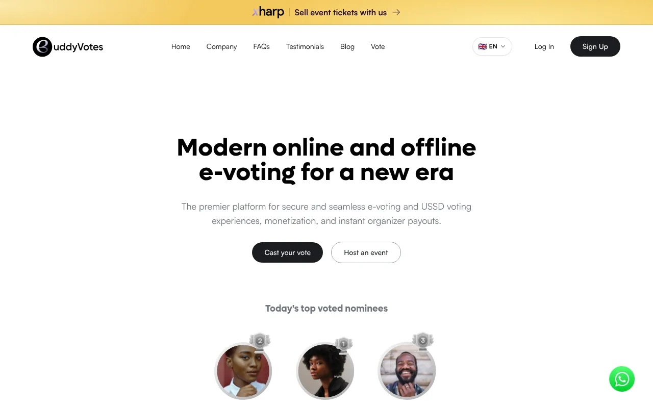 Screenshot of buddyvotes.io