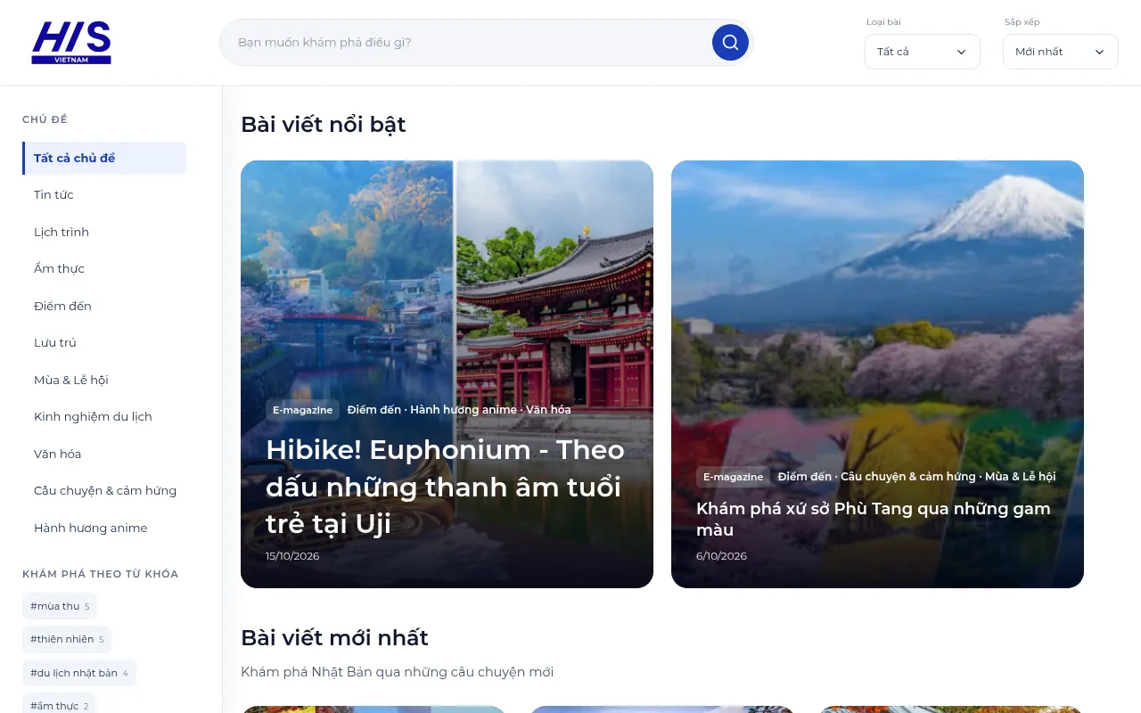 Screenshot of blog.his-vietnam.com