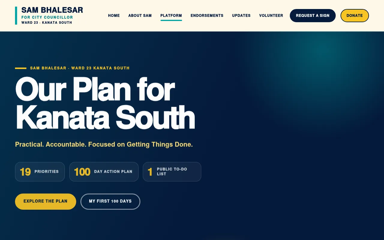 Screenshot of sambhalesar.ca