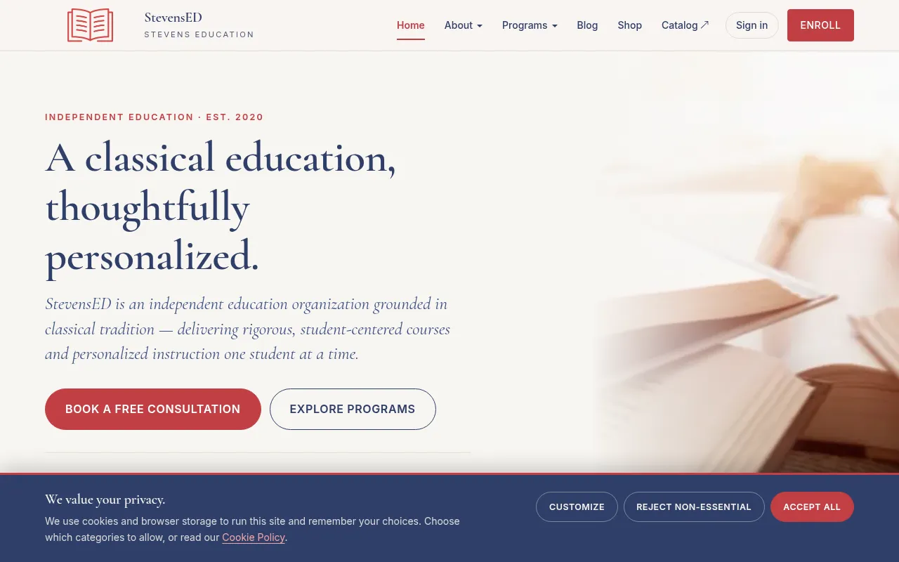 Screenshot of stevensed.org