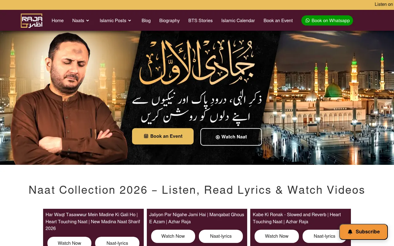 Screenshot of rajaazhar.com