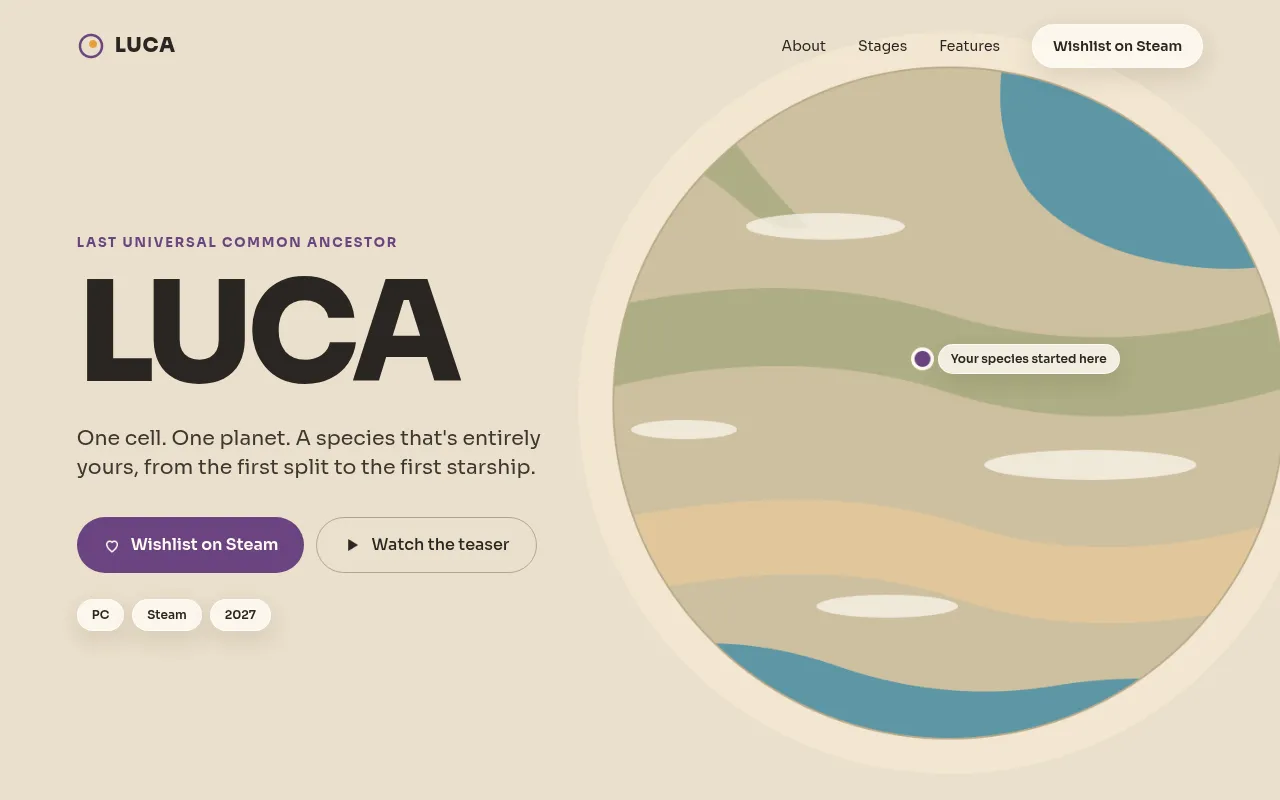Screenshot of lucagame.com