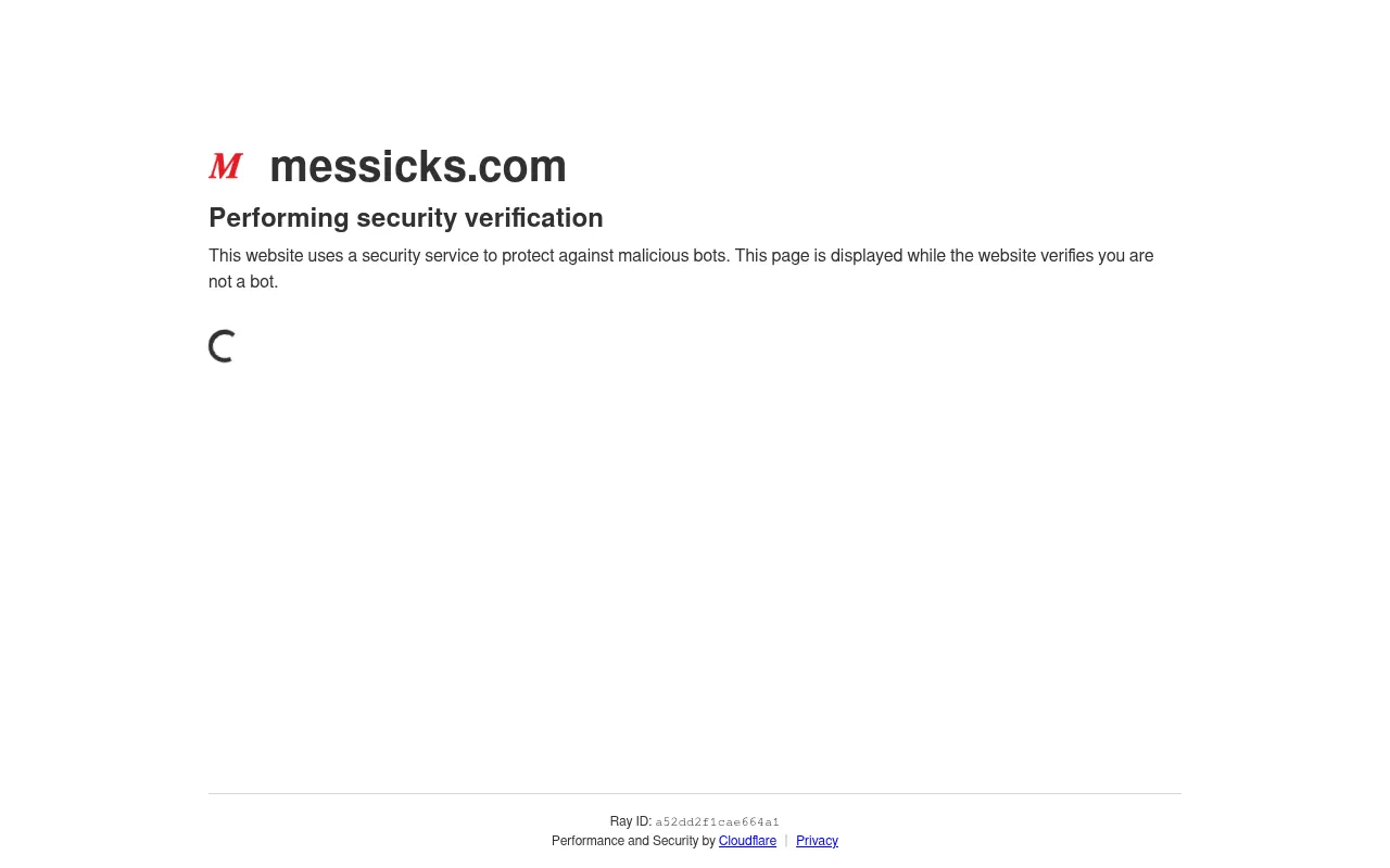 Screenshot of messicks.com