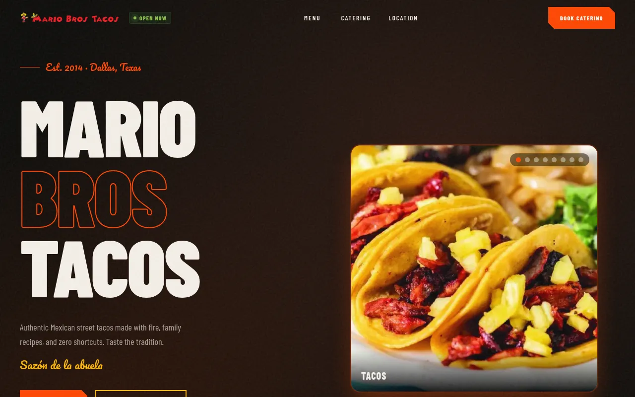 Screenshot of themariobrostacos.com