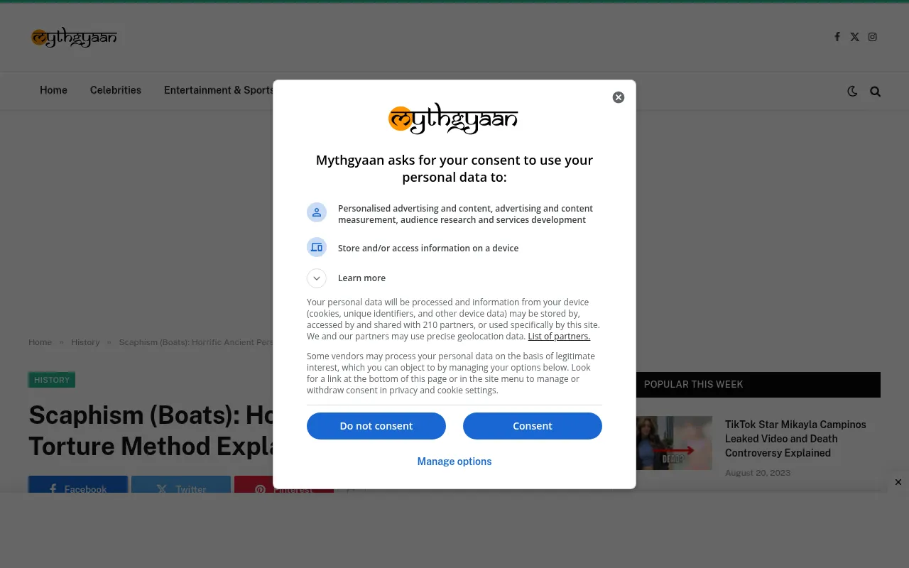 Screenshot of mythgyaan.com