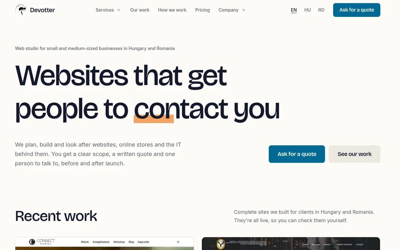 Screenshot of devottertech.com